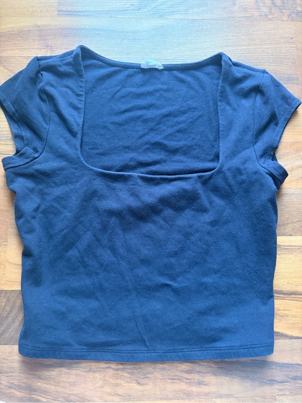 Garage Blue Square Neck Crop Top
